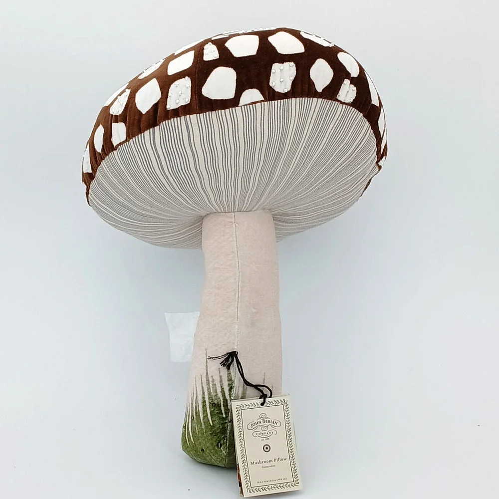 John Derian x Target Velvet Mushroom Pillow Plush Beaded 16